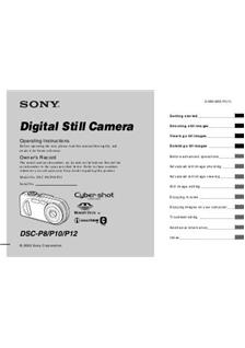 Sony Cyber-shot P8 manual. Camera Instructions.